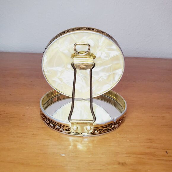 Antique Celluloid Compact Folding Mirror 1930s Vintage Japan Fancy Makeup Mirror - Picture 3 of 9